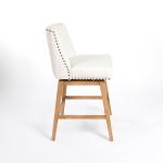 Cream Upholstered Mia Swivel Counter Stool