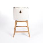 Cream Upholstered Mia Swivel Counter Stool
