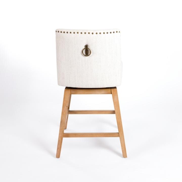 Cream Upholstered Mia Swivel Counter Stool