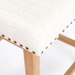 Cream Upholstered Mia Swivel Counter Stool
