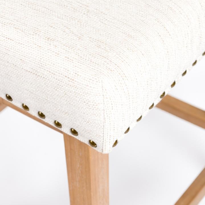 Cream Upholstered Mia Swivel Counter Stool