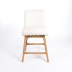 Cream Upholstered Mia Swivel Counter Stool