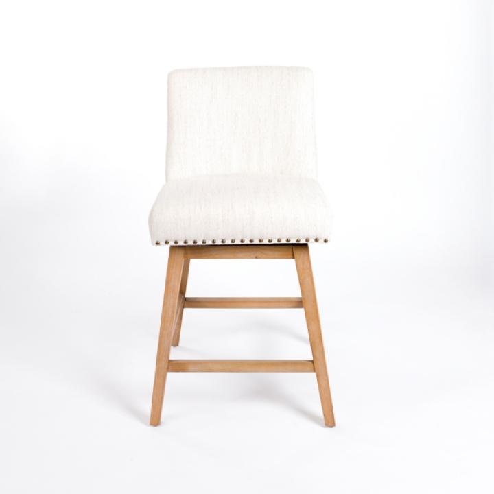 Cream Upholstered Mia Swivel Counter Stool