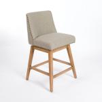 Gray Upholstered Mia Swivel Counter Stool