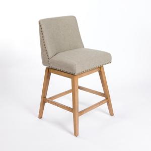 Gray Upholstered Mia Swivel Counter Stool