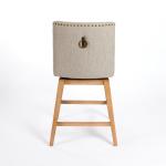 Gray Upholstered Mia Swivel Counter Stool