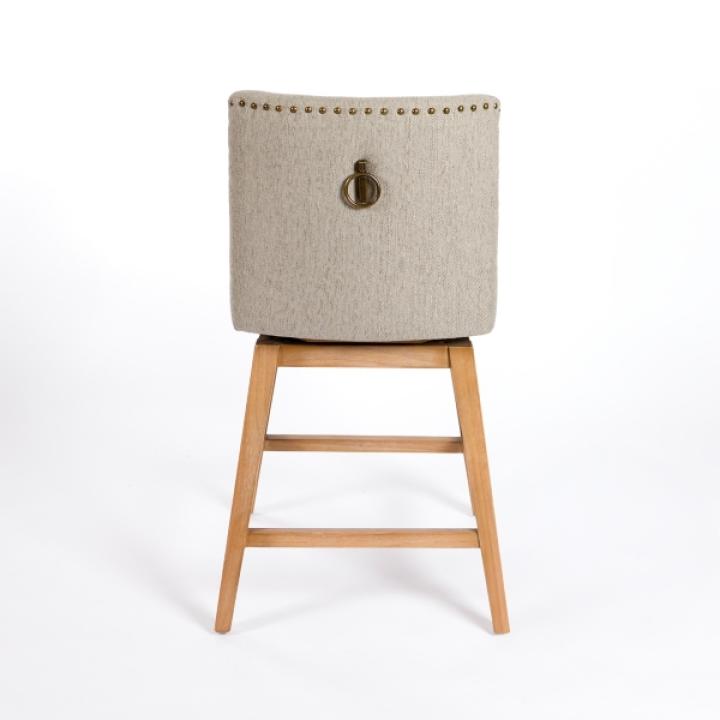 Gray Upholstered Mia Swivel Counter Stool