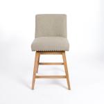 Gray Upholstered Mia Swivel Counter Stool