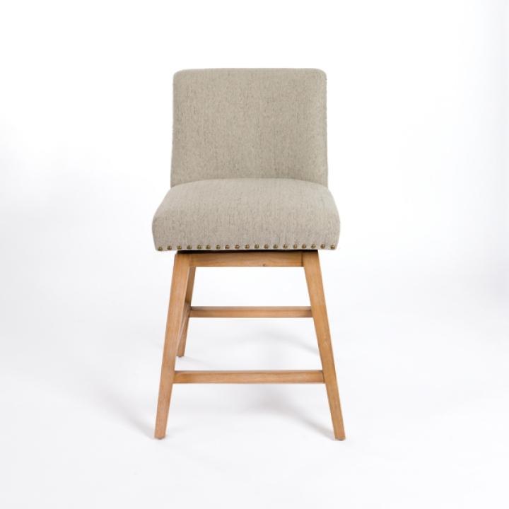 Gray Upholstered Mia Swivel Counter Stool