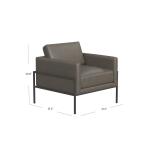 Gray Faux Leather Black Metal Accent Chair