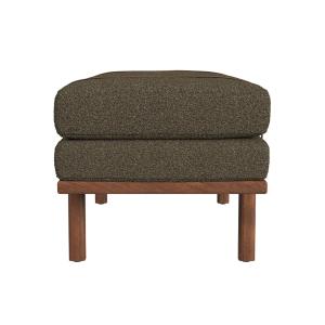 Brown Boucle Brown Faux Leather Bench