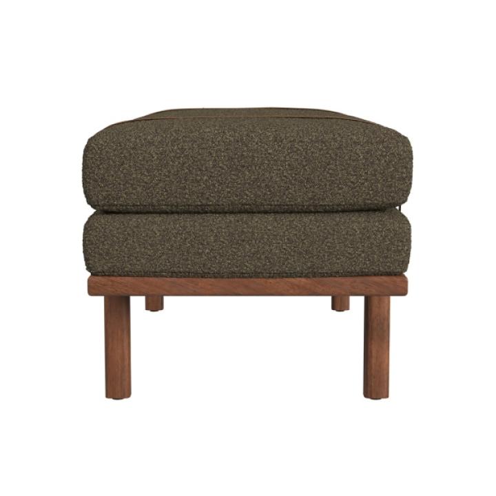 Brown Boucle Brown Faux Leather Bench