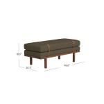 Brown Boucle Brown Faux Leather Bench