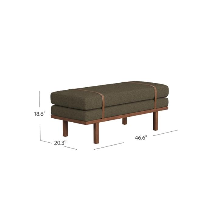 Brown Boucle Brown Faux Leather Bench