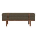 Brown Boucle Brown Faux Leather Bench