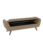 Brown Boucle Modern Storage Bench