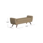 Brown Boucle Modern Storage Bench