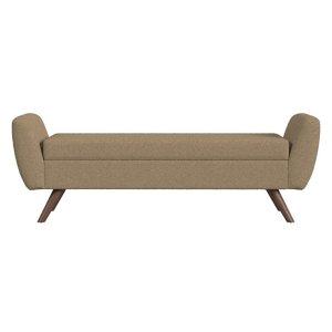 Brown Boucle Modern Storage Bench