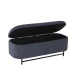Blue Velvet Metal Storage Bench