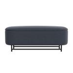Blue Velvet Metal Storage Bench