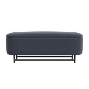 Blue Velvet Metal Storage Bench