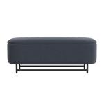 Blue Velvet Metal Storage Bench