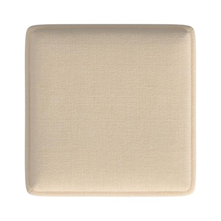 Cream Upholstered Storage Ottoman with Tray Top