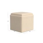 Cream Upholstered Storage Ottoman with Tray Top