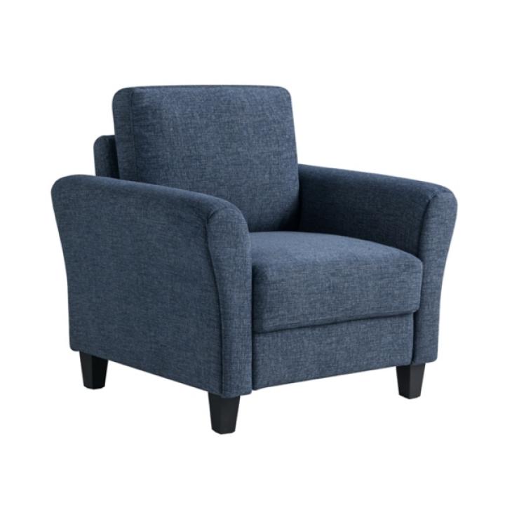 Blue Microfiber Walter Accent Chair