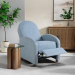 Light Blue Rounded Push Back Recliner