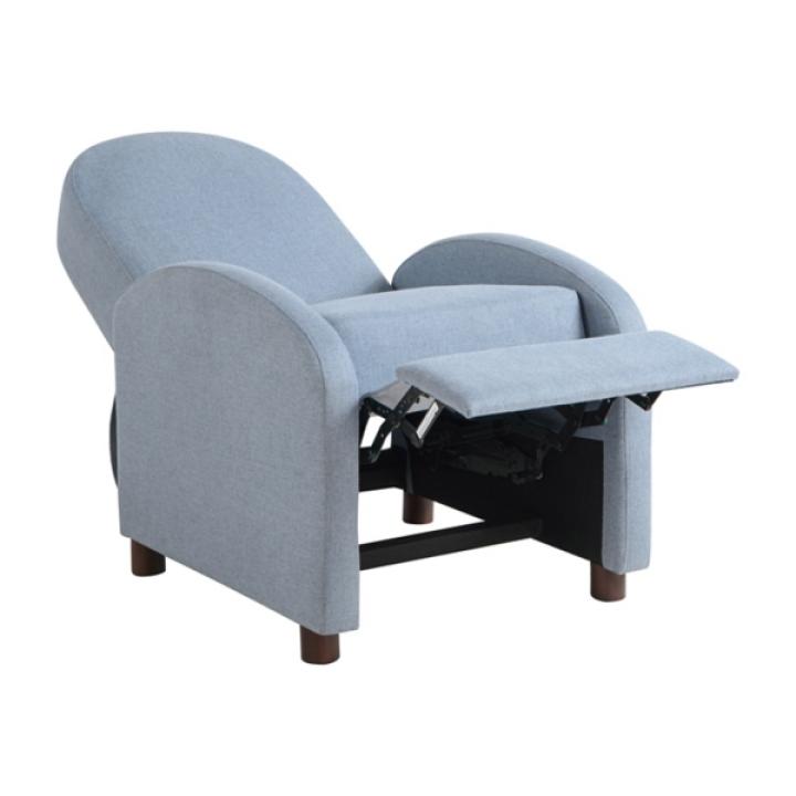 Light Blue Rounded Push Back Recliner