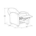 Light Blue Rounded Push Back Recliner