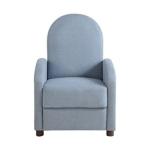 Light Blue Rounded Push Back Recliner