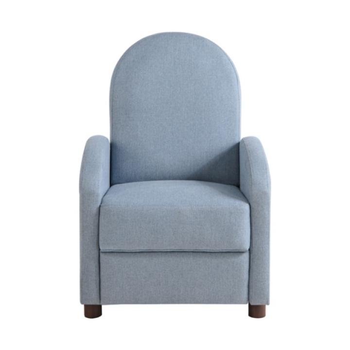 Light Blue Rounded Push Back Recliner