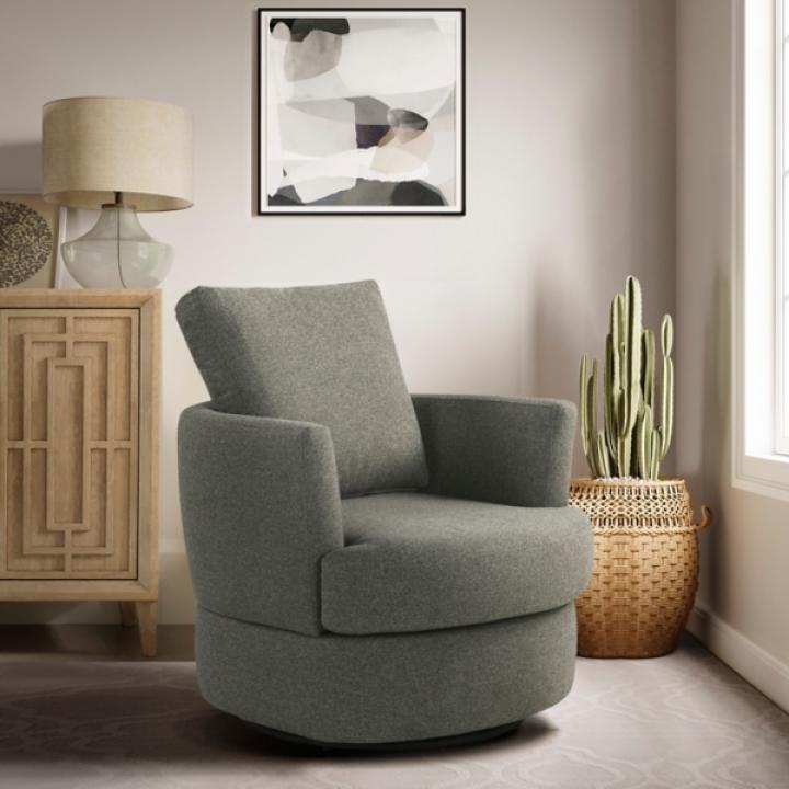 Gray Elmhurst Swivel Accent Chair