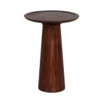Brown Acacia Wood Pedestal Accent Table
