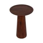 Brown Acacia Wood Pedestal Accent Table