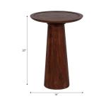 Brown Acacia Wood Pedestal Accent Table