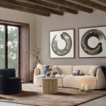 Brown Acacia Wood Pedestal Accent Table