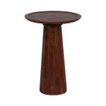 Brown Acacia Wood Pedestal Accent Table