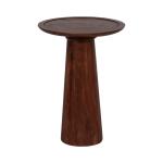 Brown Acacia Wood Pedestal Accent Table