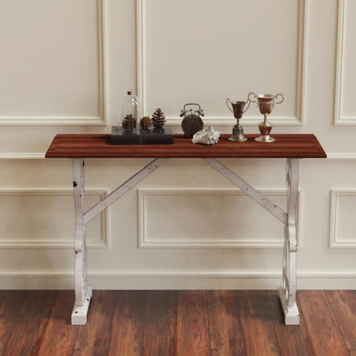 Distressed Whitewash Baxter Console Table