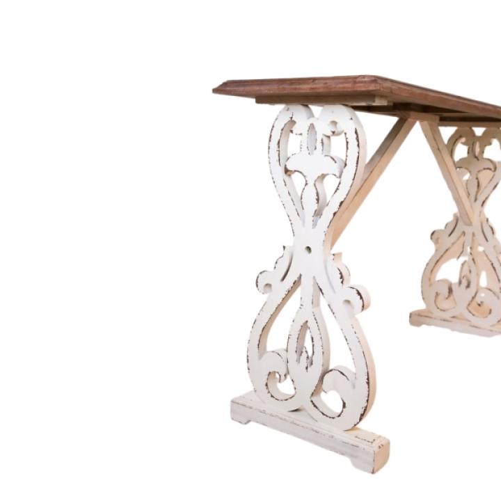 Distressed Whitewash Baxter Console Table