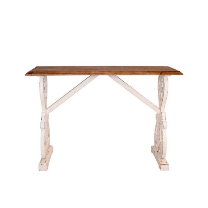 Distressed Whitewash Baxter Console Table