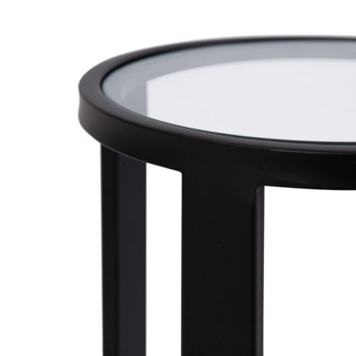 Black Metal & Glass Ravalli Drink Table