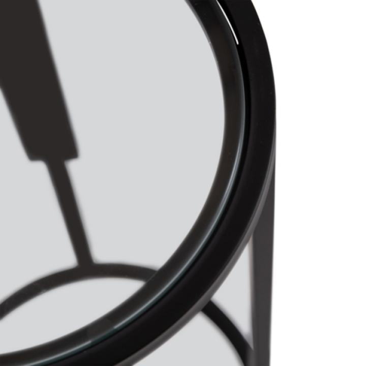 Black Metal & Glass Ravalli Drink Table