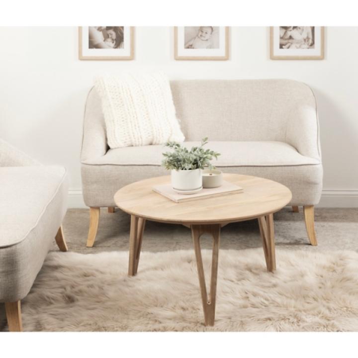 Natural Mango Wood Round Kershaw Coffee Table