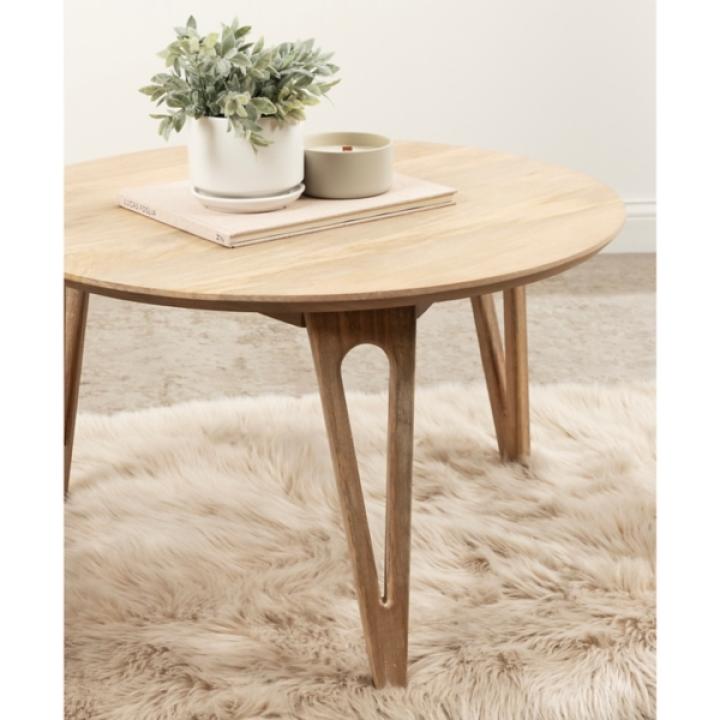 Natural Mango Wood Round Kershaw Coffee Table