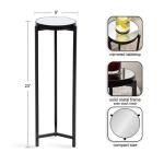 Black Metal Mirrored Tabletop Aguilar Drink Table