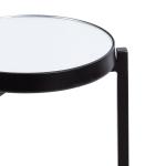 Black Metal Mirrored Tabletop Aguilar Drink Table